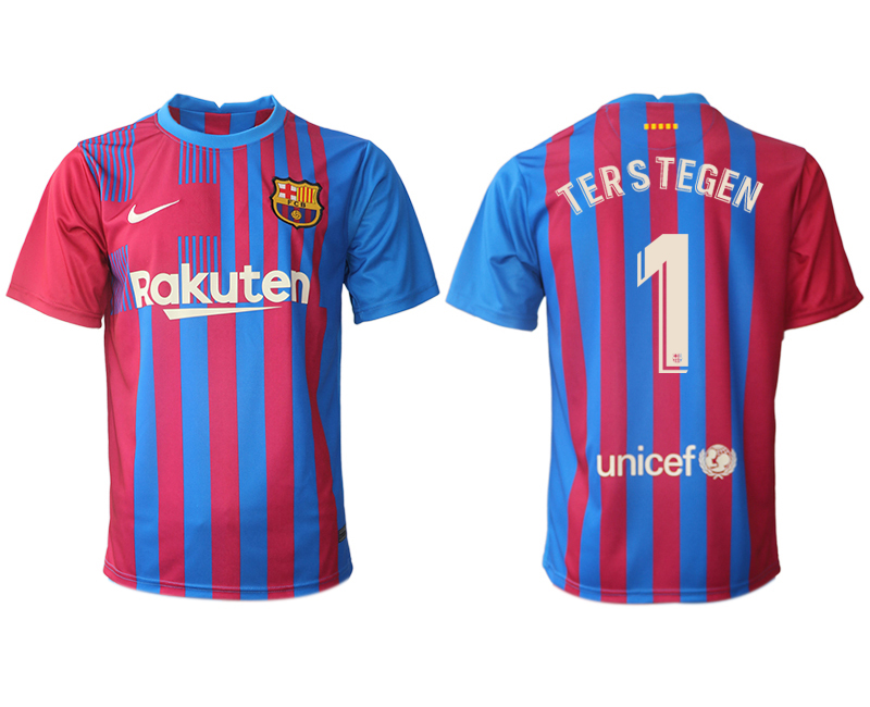 Men 2021-2022 Club Barcelona home aaa version red #1 Nike Soccer Jerseys